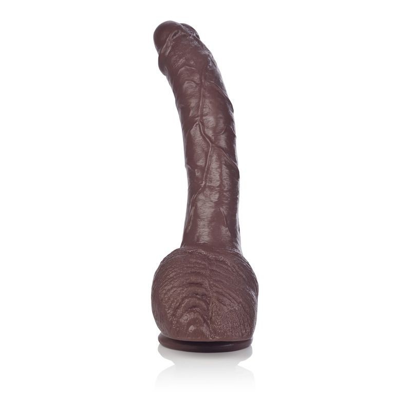 Duży zagięty murzyński penis dildo 22cm przyssawka